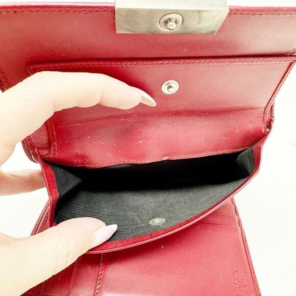 PRADA | AUTHENTIC Red Wallet Silver Hardware with Box Included - Picture 10 of 11